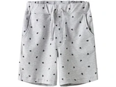 Name It sweatshorts lys grå meleret med båd print